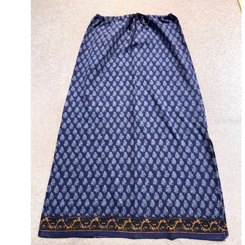 Abercrombie & Fitch Maxi Skirt Womens S Blue Floral Print Boho Vintage Style
